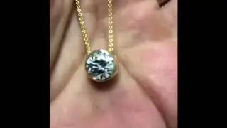 Round Stone Bezel Pendant Slide Necklace Yellow Gold/RUBPD2Y