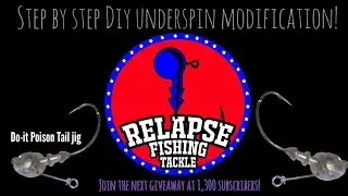 1,200 subscriber giveaway entry & how to make the underspin poison tail jig Do-it mold modification.