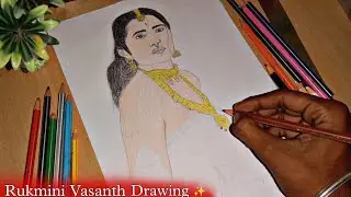 Rukmini Vasanth Drawing ❤️&zwj;🩹✨, Kantara Movie Herion Drawing 💥 