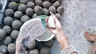 New crumbling vlog with powder mud paste poring satisfying 