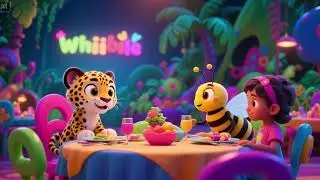 🐆🍯 Baby Cheetah & Bumblebee&rsquo;s Jungle Dinner Party! 🌿✨ A Buzzin&rsquo; Feast of Fun!