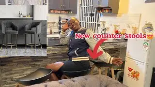 UNBELIEVABLE MAKEOVER 😍||THE NEW LOOK OF OUR LIVING ROOM WITH NEW MODERN COUNTER STOOLS😱
