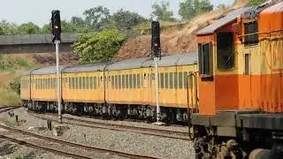WDP3A Twins 22119 GOA TEJAS Express Crossing WDM3A Twins 16334 TVC VRL Express : Konkan Railways