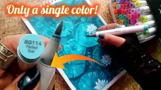 Drawing an ✨AESTHETIC✨ art piece using only ONE COLOR | Satisfying | FUN N SKILL @ohuhuart_official 