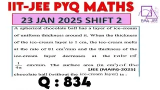 A spherical chocolate ball has a layer of ice-cream of uniform thickness around it. When the thickn