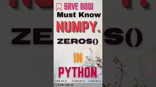 Numpy zeros in Python language 😍#shortsvideo #trending