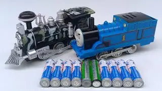Asmr unboxing mainan kereta api militer,train military,kereta api uap dan kereta api thomas