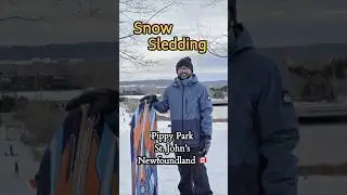 Snow Sledding for the first time at Pippy Park, St. John&rsquo;s, Newfoundland #কানাডা #stjohnsnl