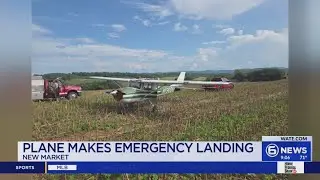 Small plane makes emergency landing in New Market field after running out of gas