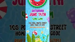 Pool Party Kids Birthday Invitation