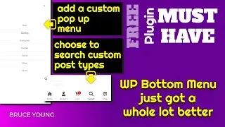 WP Bottom Menu [FREE] now includes - Pop-Up Menu - Search by custom posts - Oct 2022