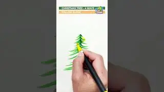 🎄 Draw Christmas Tree 4 Ways! 🎄 SUPER EASY  #drawingtutorial  #christmas
