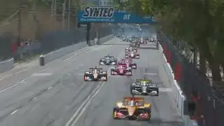 Crews are laying down the first track of the Firestone Grand Prix in St. Pete