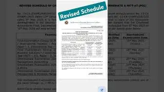 CA EXAMS | REVISED DATE ANNOUNCED| ICAI OFFICIAL ANNOUNCEMENT