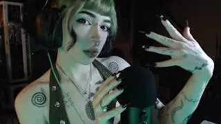ASMR Foam Mic Cover Scratching With XL Stiletto Nails | Mouth Sounds, Whispering
