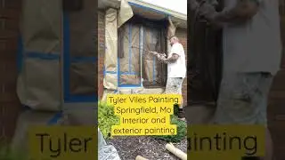 Spraying window frames! Tyler Viles Painting Springfield, Mo
