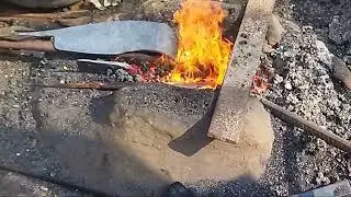 how blacksmith make a cutting chisel,making amazing woodworking tool, forging basula, hard work,