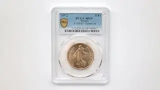 1972 フランス 種を蒔く女神 5フラン ピエフォー 金貨 PCGS SP 69 最高鑑定 完全未使用品 58768487