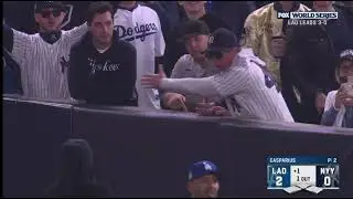 The epic battle between a Yankees fan and Mookie Betts. (Fan interference: 2024 WS Game 4)