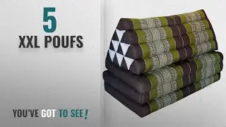 Top 10 Xxl Poufs [2018 ]: Thai triangle cushion/mattress XXL, with 3 folding seats, brown/green,