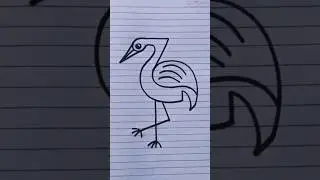 Heron drawing easy #drawing #trending #viral #heron