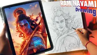 Shri Ram Portrait Drawing Tutorial // Ram Navami Special Outline drawing