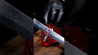 Cutting Glass Strawberry ASMR MUKBANG | Satisfying