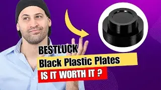 100PCS Black Plastic Plates with 50PCS 10.25inch Dinner Plates and 50PCS 7.5inch Dessert Plates