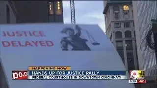 Hands up for justice rally