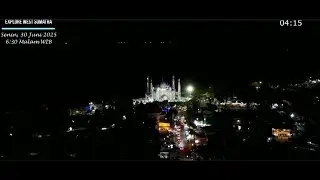 MESMERIZING NIGHT FLIGHT: CAPTURING AL HAKIM MOSQUE & PADANG BEACH LIGHTS FROM ABOVE