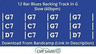 G - Slow 12 Bar Blues Backing Track (60bpm)