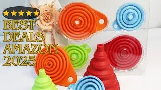 KongNai Kitchen Funnel Set 4 Pack, Small and Large, Kitchen Gadgets Accessories