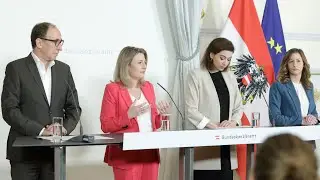 Pressefoyer nach dem Ministerrat
