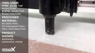 RANDIX digital flatbed cutter | Dry glass fibre cutting with rotary driven and tangential tools