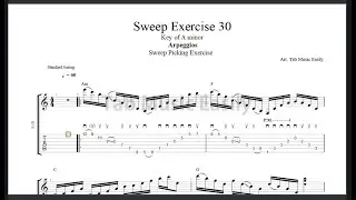 Sweeping Exercise:  Exercise 30 // Key of A minor - Arpeggios