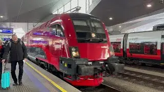 Ein-& Abfahrt ÖBB RJX 166/566 Flughafen Wien/Wien Hbf - Zürich/Innsbruck in Wien Hbf (14.12.2024)