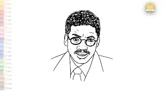 Herbie Hancock drawing | American jazz pianist drawing | How to draw Herbie Hancock step by step