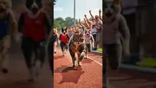 When the fastest runner has paws 😼#cat #running #race #sports #winner
