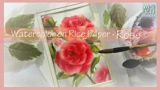 Watercolour Flower on Rice Paper/Painting Rose/Simple and easy paint/MSKH ART/한지위에 수채화/장미그리기/수묵일러스트