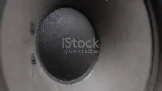 Close Up of vibrating bass speaker membrane 4K stock video