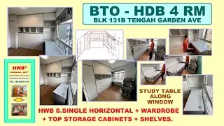 HDB 4 Rm.Study Table along window +Horizontal -S.Single +Wardrobe+Top Storage.Tengah Gdn.BTO.HWB HUB