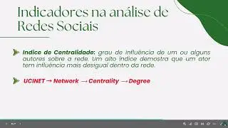 4) Ucinet e NetDraw - indicadores na an&aacute;lise de redes sociais (compreendendo alguns dados)