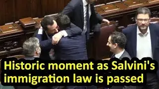 Salvini's immigration law passes  in Italian parliament, Eng Subs, English subtitles Decreto Salvini