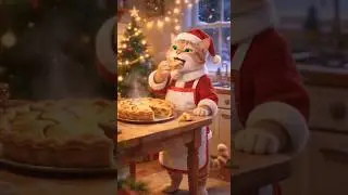 🎄 A Cozy Christmas Night｜Santa Cat Baking a Homemade Apple Pie 🥧🐱