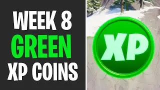 All Green XP Coin Locations WEEK 8 - Fortnite (Green is Good Punch Card)