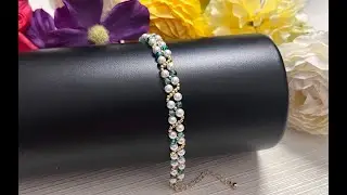 How to make an elegant pearl and crystal rondelle bracelet - quick and easy / DIY Wedding jewelry