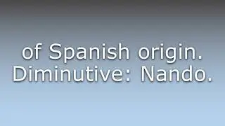 What does Fernando mean?