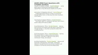 ASWB LMSW Exam Questions with Complete Solutions