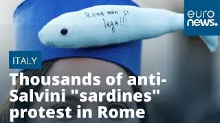 Thousands of Italy's anti-Salvini 