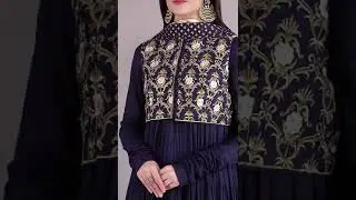 BIBA Anarkali Suit Set || BIBA Navy Blue Cotton Anarkali Suit Set ✓ [BIBA By Rohit Bal]